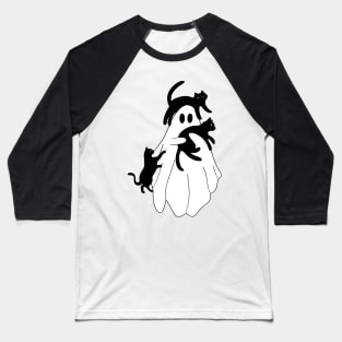 Black Cat Ghost Baseball T-Shirt
